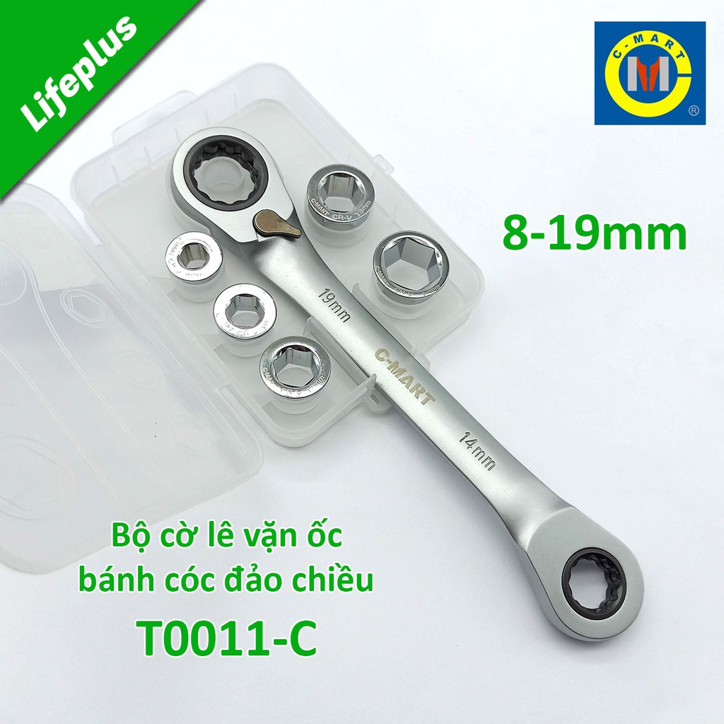 Bộ cờ lê 2 đầu vòng tự động đảo chiều C-mart T0011-C 8-19mm