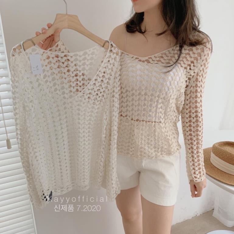 Áo Sợi Chuẩn Style Đi Bỉn Mix Bikini, Hàng Quảng Châu Ulzzang  [ẢNH THẬT]