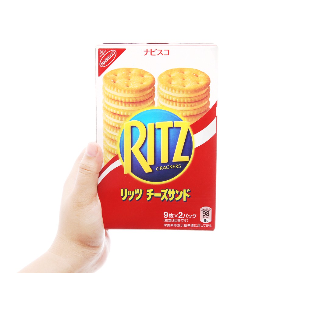 01 Hộp x 160gr x 2 gói Bánh quy kẹp kem phô mai Ritz Nhật Bản (Date: 04/2021)