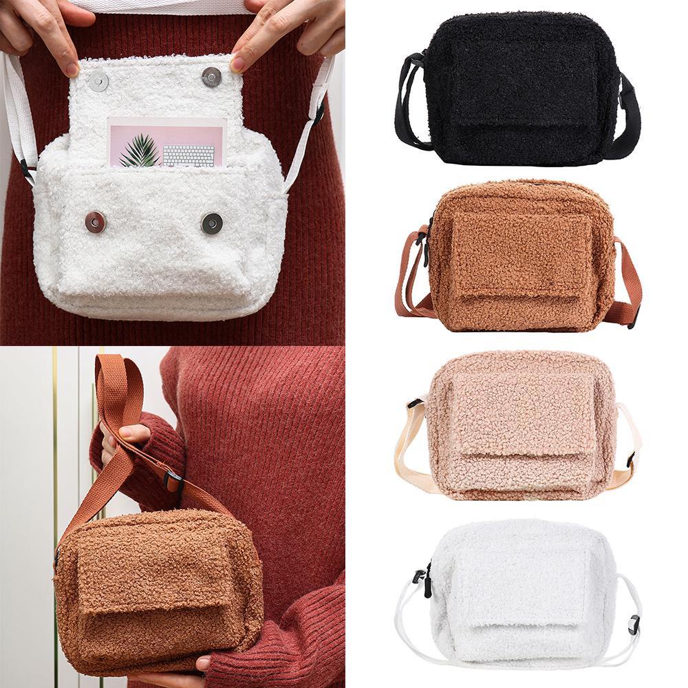 Túi Đeo Vai Bằng Lông Cừu Thời Trang Mùa Đông Giản Dị Dành Cho Nữ MIHAN1