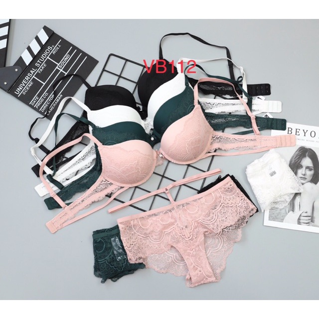 Bộ đồ lót xuất ren Âu , có gọng mút dày 4 cm siêu nâng ngực chất ren mềm mát