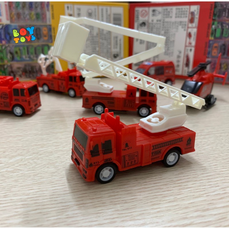 Set 6 đồ chơi xe cứu hỏa chạy đà cho bé thỏa sức vui chơi