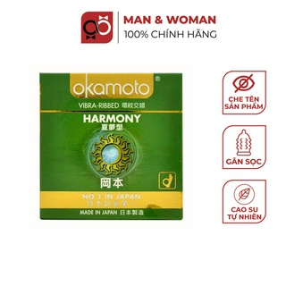 Bao cao su Okamoto Harmony Gân sọc Cở Trung Hộp 3 Cái CON312
