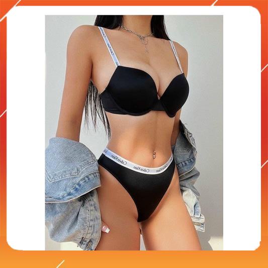 Set bộ đồ lót nữ CK cao cấp áo có gọng cup chéo, có đệm mút nâng đẩy tối đa. Mã B19990