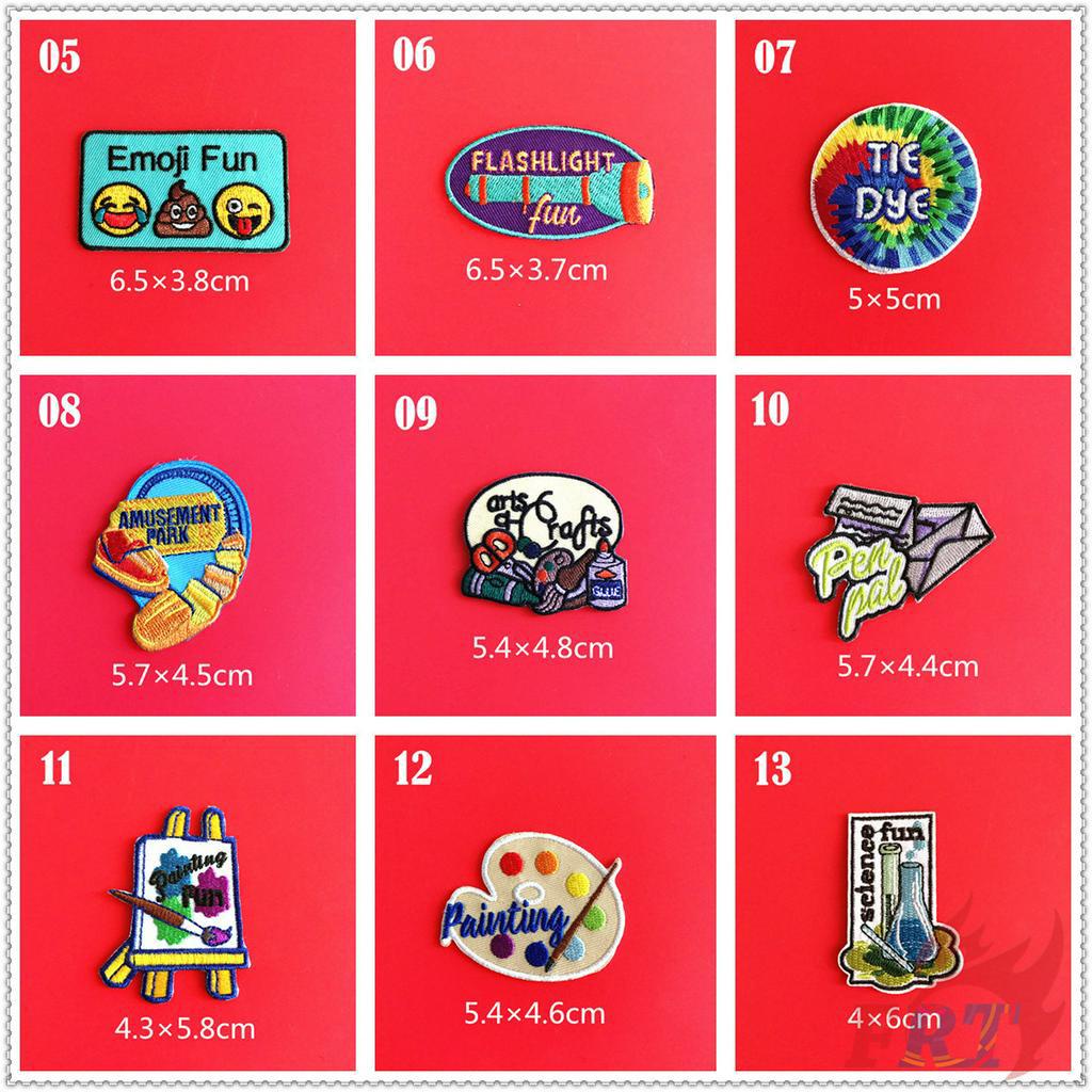 ✿ Sticker Ủi Thêu Hoạ Tiết Vui Nhộn ✿ 1 Sticker Ủi Thêu Hình Huy Hiệu