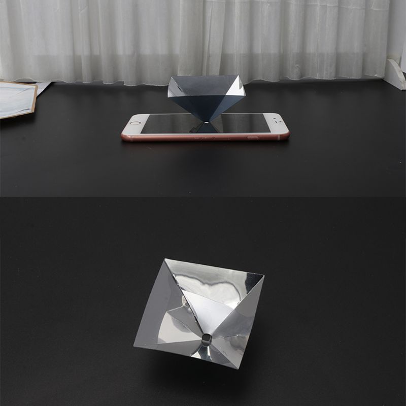 Máy Chiếu Hình Kim Tự Tháp 3D Hologram Thông Minh Xoay 360 Độ Kèm Vải