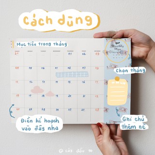 Set 48 Giấy Lập Kế Hoạch Tháng Monthly Plan Để Bàn