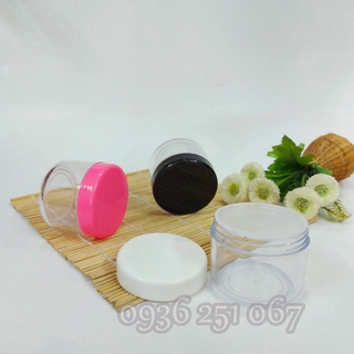 Hũ nhựa tròn trong 100g - Hủ đựng kem, chiết mỹ phẩm du lịch.