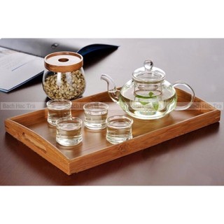Set ấm thuỷ tinh 600ml + 6 chén eo 70ml