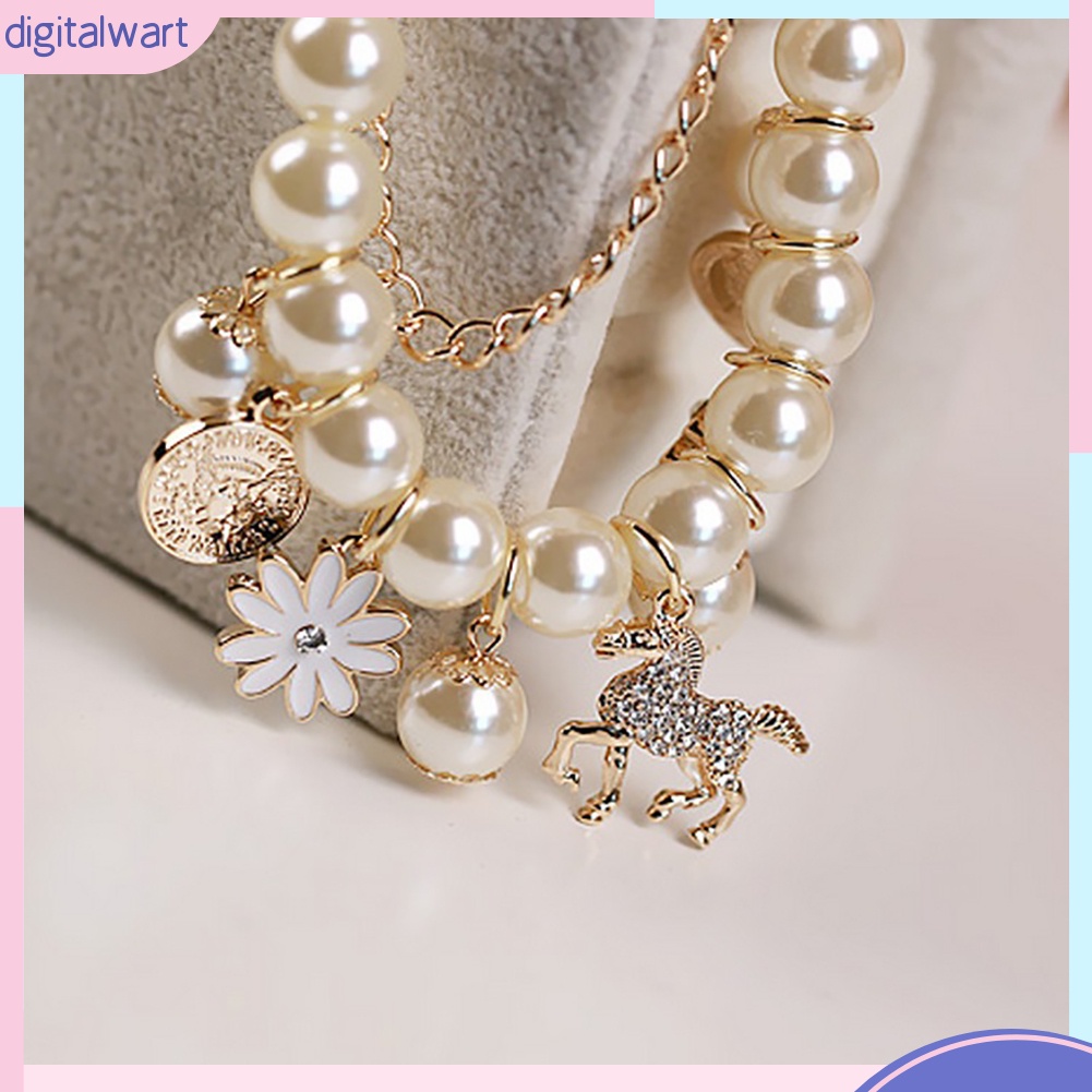 Vòng Đeo Tay Xâu Hạt Ngọc Trai Xinh Xắn Cho Nữ