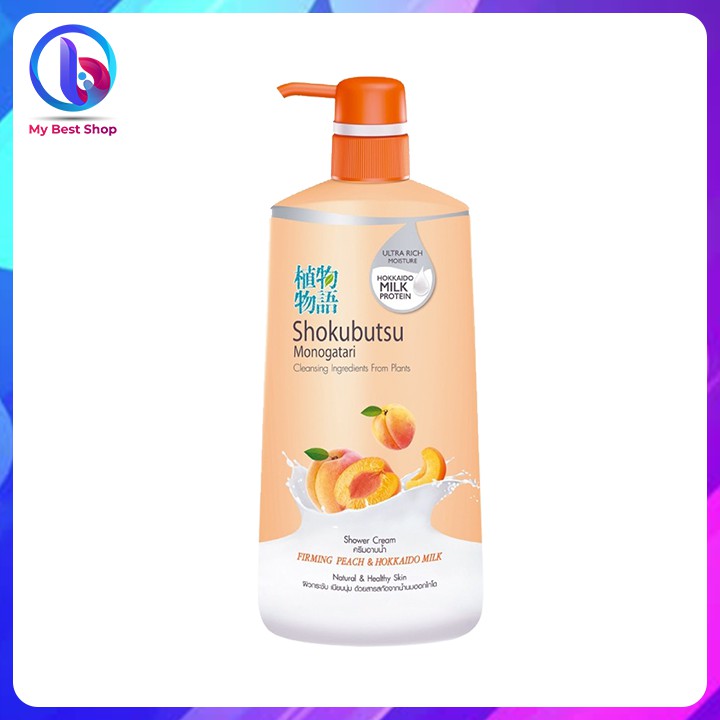 Sữa tắm Shokubutsu tinh chất đào Firming Peach &amp; Hokkaido Milk - 500ml - Thương hiệu Thái Lan - infomybestshop