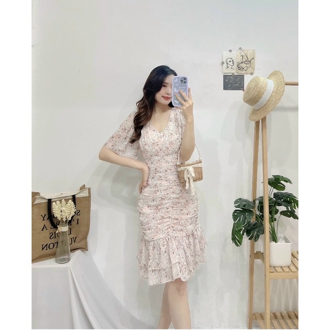 Đầm hoa 🌷Đầm suông hoa tà chéo
