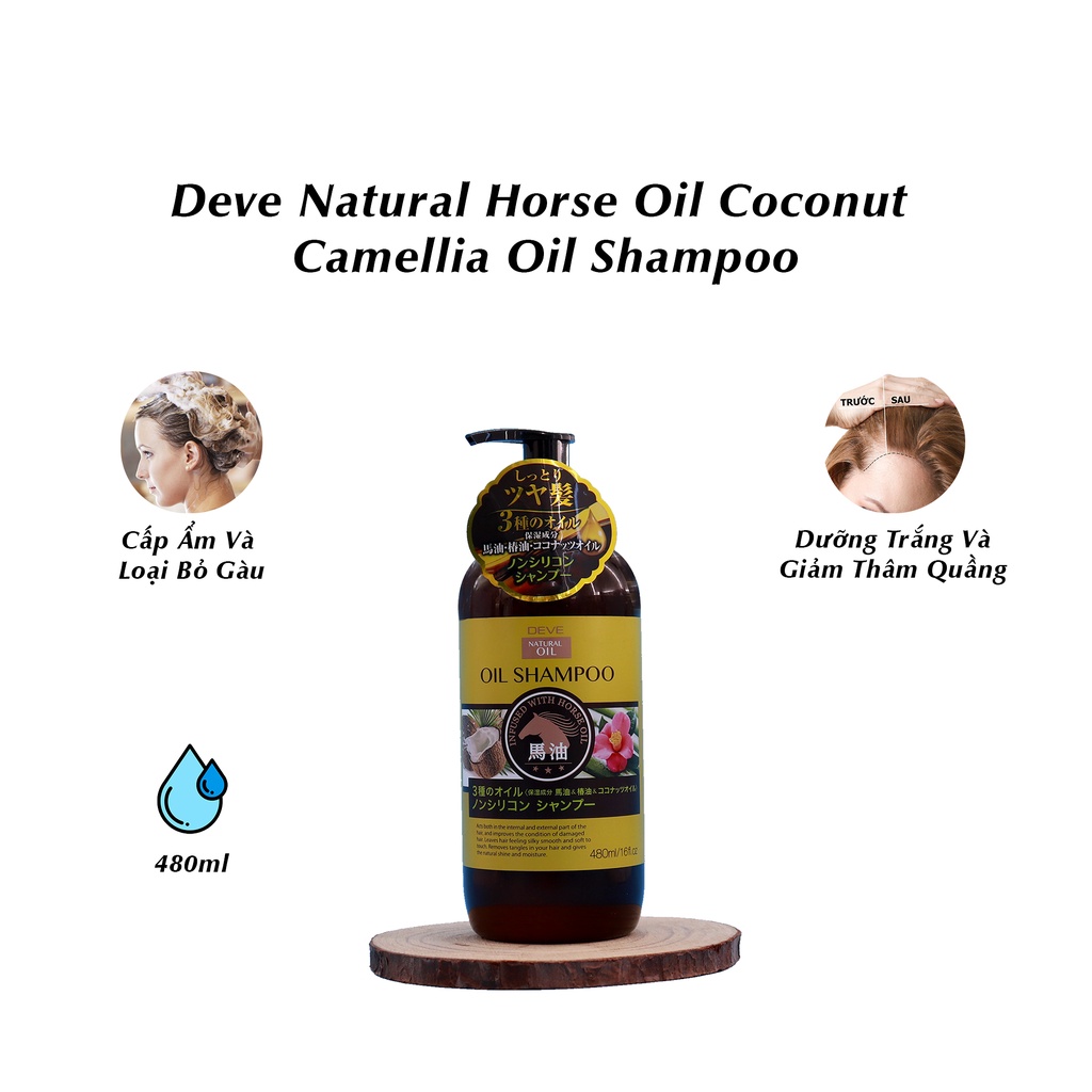 Dầu Xả Deve Oil Conditioner Chiết Xuất Dầu Ngựa, Dầu Dừa &amp; Dầu Hoa Trà (chai 480ml)