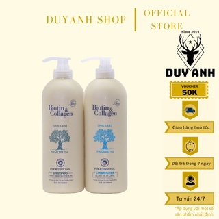 Dầu Gội Cặp Biotin Colagen ,Dầu Gội Xả Trắng 1000ml Chống khô sơ gãy rụng