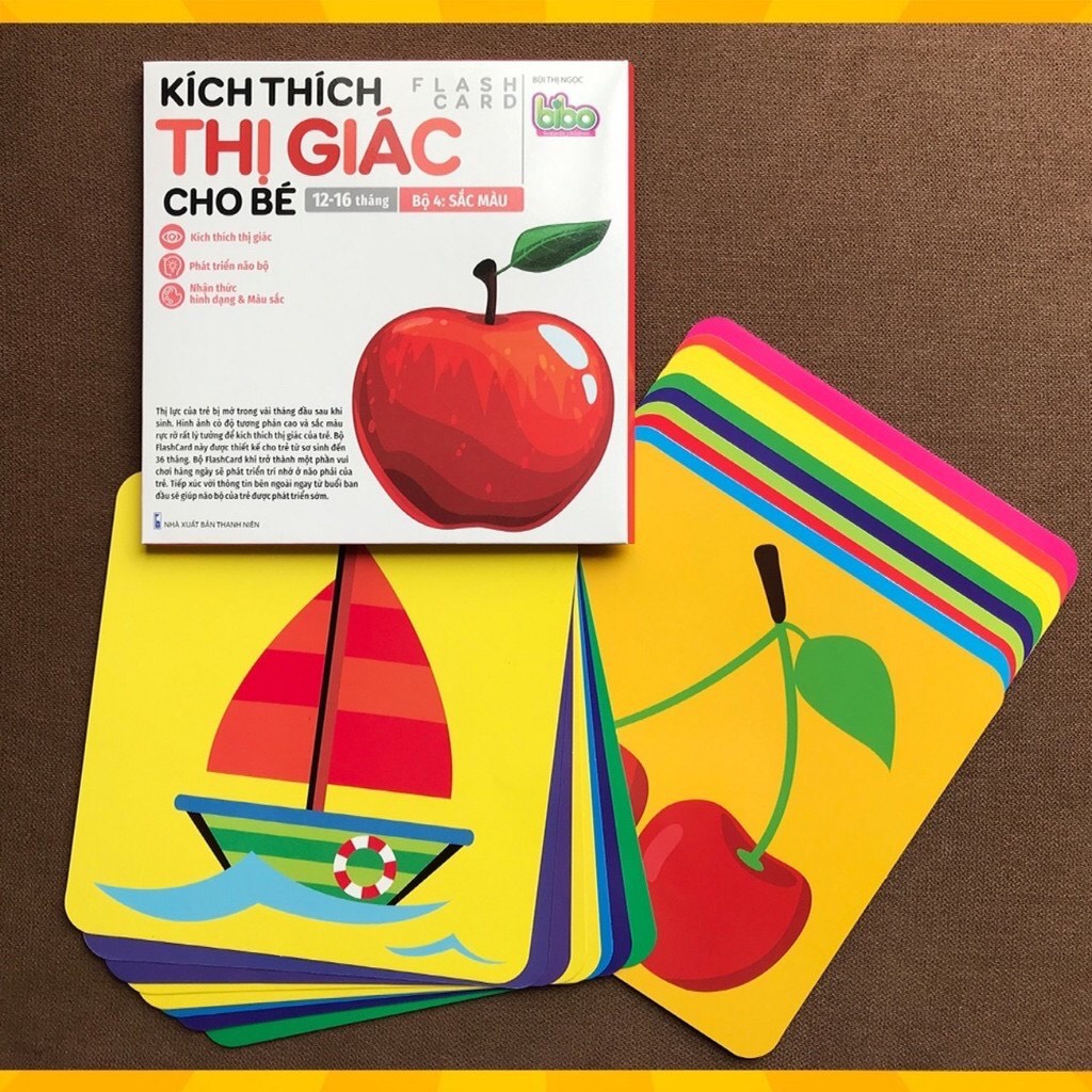 Thẻ Kích Thích Thị Giác Cho Bé 12-16 Tháng Tuổi Thẻ Học Flashcard Thông Minh Phát Triển Trí Não