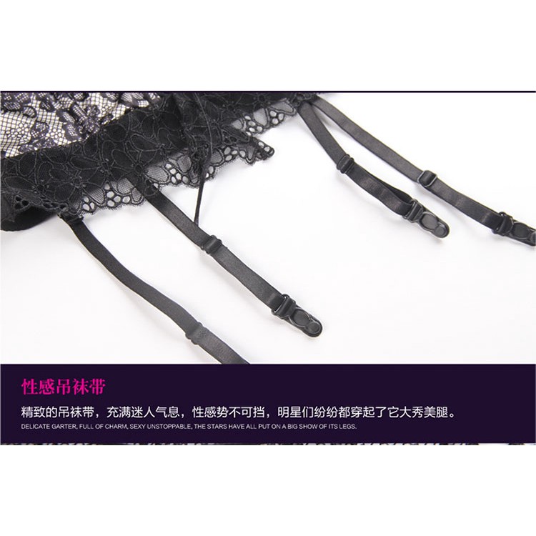 Set áo cooc xê có mút nâng + quần lót ren hoa quyến rũ cho nữ