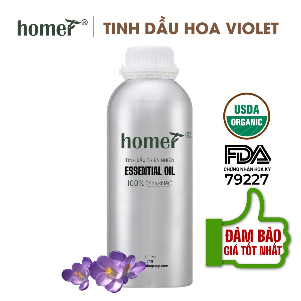 Tinh dầu Hoa Violet Mỹ Homer 500ML/ 1L - Violet Essential Oil  - đạt chuẩn chất lượng kiểm định