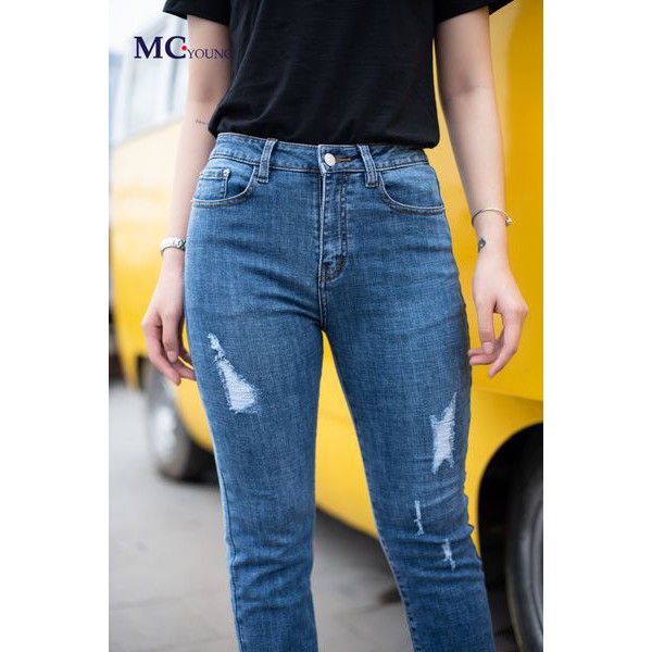 Quần Bò Nữ Cao Cấp QB78 MC Fashion Màu Xanh Thoải Mái Không Bai Màu Khi Sử Dụng