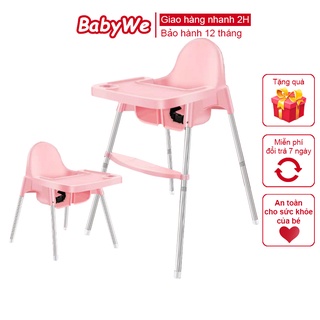 Ghế ăn dặm BabyWe cho bé kèm mặt bàn, 2 chế độ chân, cho bé từ 6-36 tháng tuổi