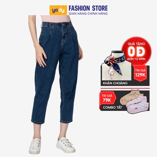 Quần Jeans nữ YODY quần baggy co dãn tốt cạp cao  QJN3076