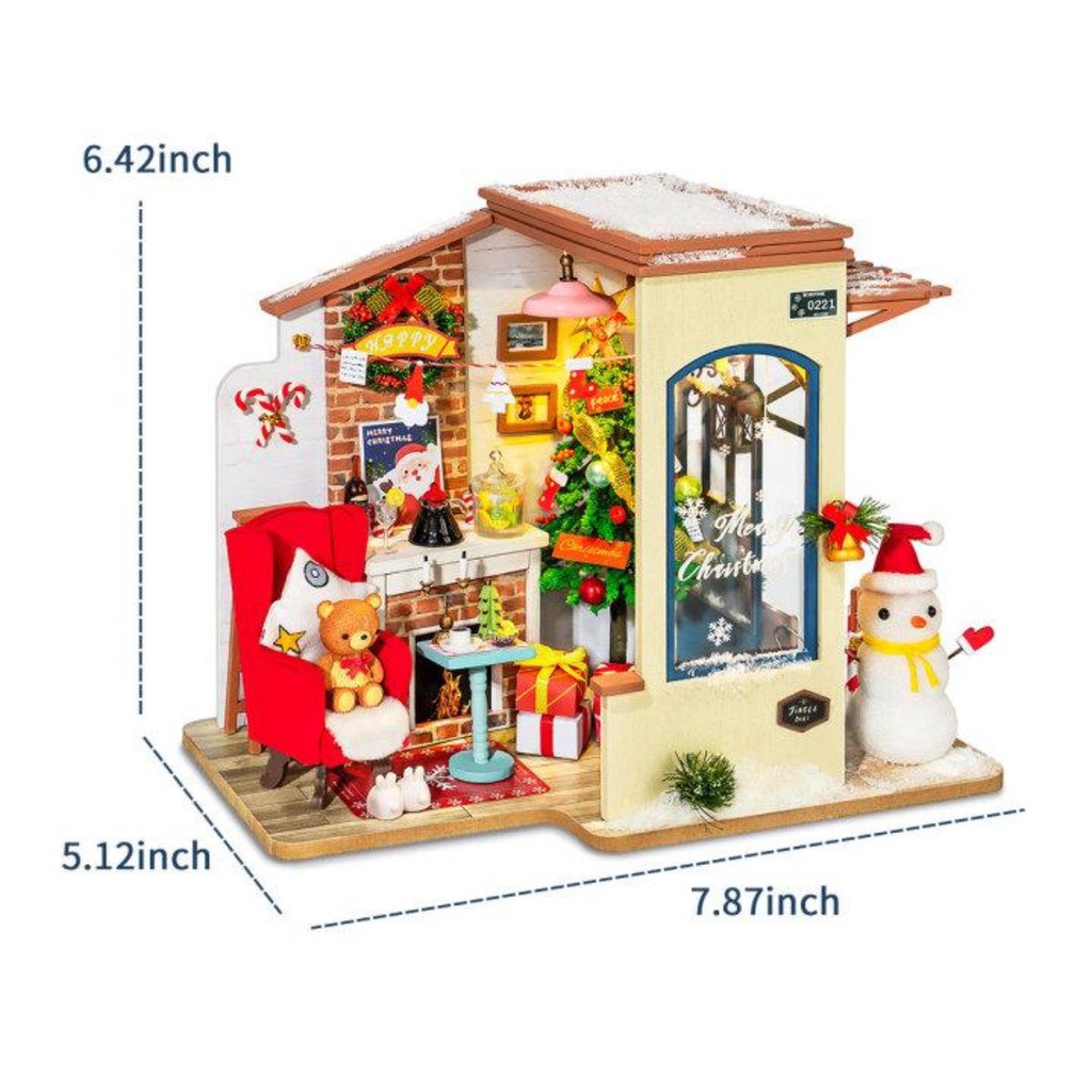 Mô Hình Gỗ 3D Lắp Ráp ROBOTIME Rolife Nhà Tí Hon Snow House  DG18