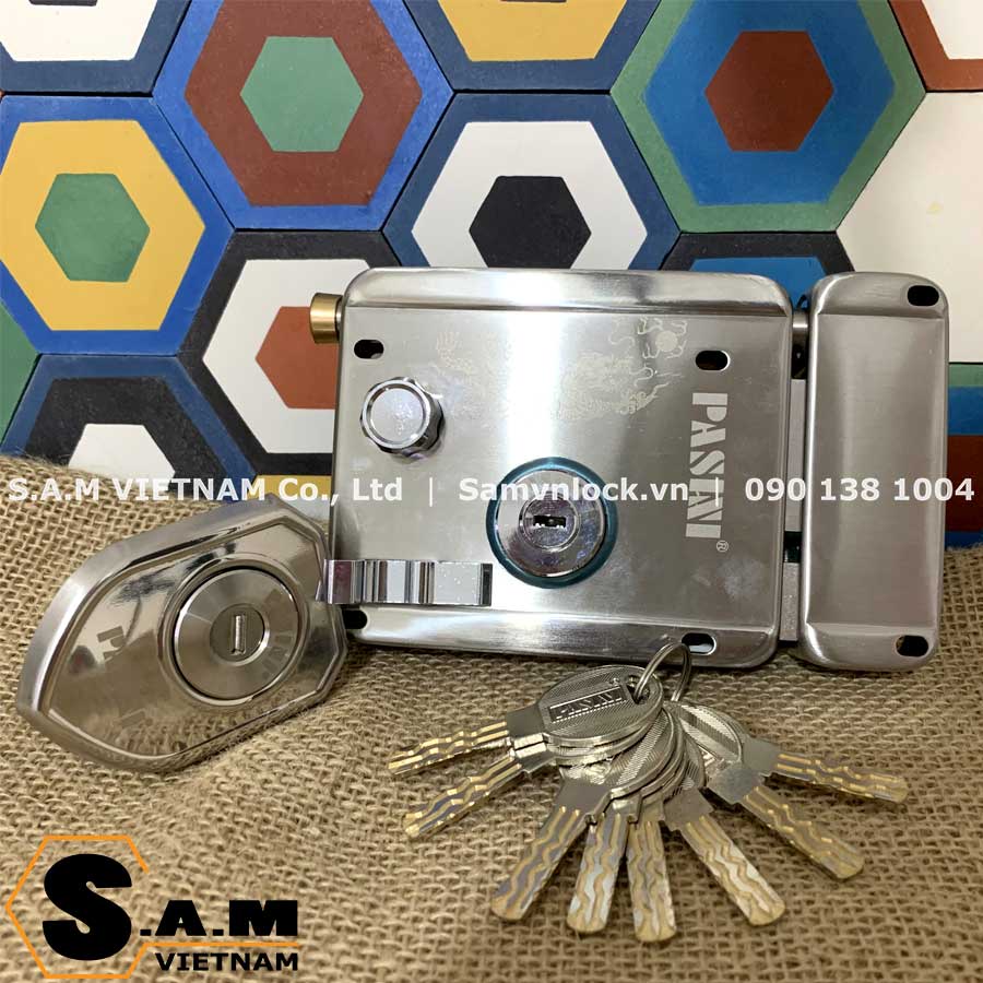 Khoá Cổng Sắt Hộp Pasini 699-1B chốt bằng