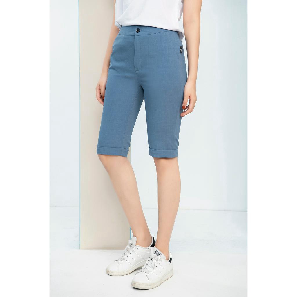 Quần Lửng Luperi LFQL968 Chất Liệu Xước Hàn Quốc Phối Cúc Trước Dài Qua Gối