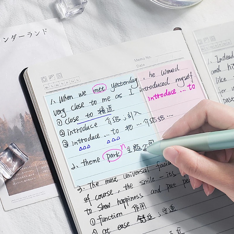 Set 50 Tờ Giấy Ghi Chú Trong Suốt Dành Cho Học Sinh/Văn Phòng