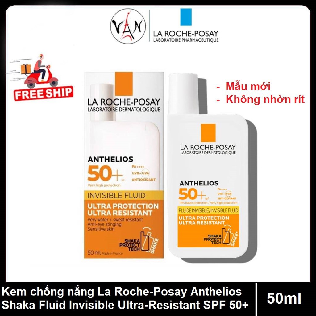 Kem chống nắng La Roche-Posay không nhờn rít Anthelios Shaka Fluid Invisible Ultra-Resistant SPF 50+ 50ml