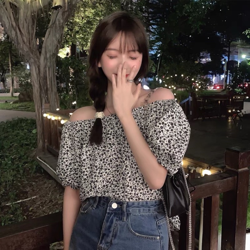 Áo hoa nhí trễ vai