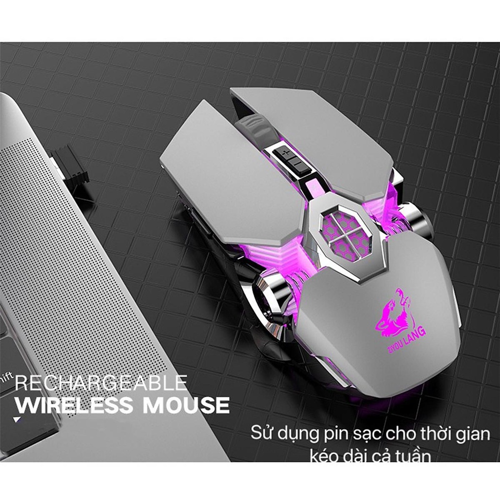 Chuột Không Dây Gaming Led Siêu Đẹp FREE WOLF X13 Pin Sạc Dùng Siêu Trâu Chuột Máy Tính Không Dây Đẹp- 4089