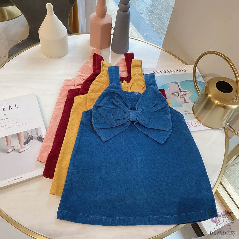 Đầm nhung phối nơ phong cách Hàn Quốc thời trang mùa thu cho bé gái