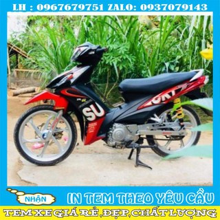 Tem rời Axelo chữ Suzuki đỏ đen