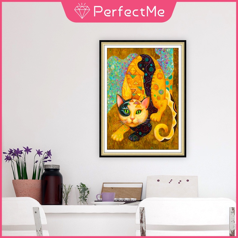 Bộ Tranh Đính Đá 5D Tự Làm 30x40cm Hình Mèo Dễ Thương