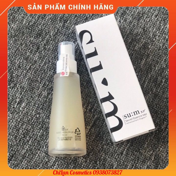 [HÀNG CÔNG TY XÃ LỖ] Xịt Khoáng Nước Thần Hồi Sinh Da SUM:37  Secret Essence Mist 60 ml