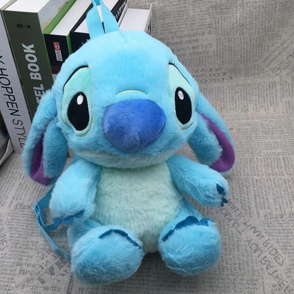 Ba Lô Hình Stitch Nhồi Bông Mềm Mại Có Khóa Kéo Dễ Thương Cho Bé Gái
