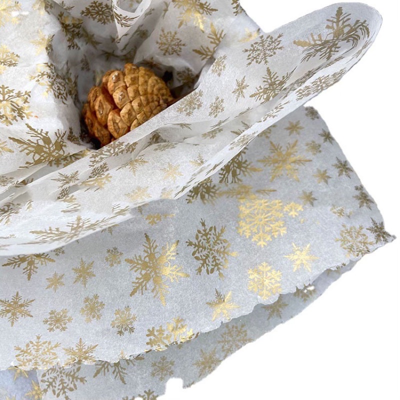 Giấy Pelure Hoạ Tiết Hoa Tuyết Vàng Size 50*70cm