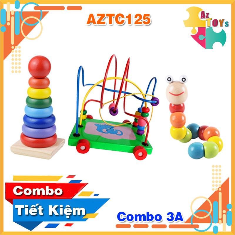 Combo Đồ Chơi Gỗ An Toàn Phát Triển Trí Tuệ Toàn Diện Cho Bé - AZTC125