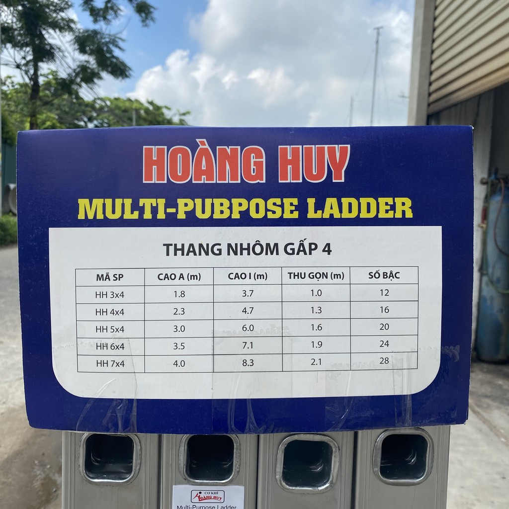 Thang nhôm gấp xếp 4 đoạn đa năng