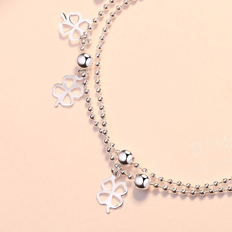 Lắc tay bạch kim hình chiếc lá may mắn - LIONKING