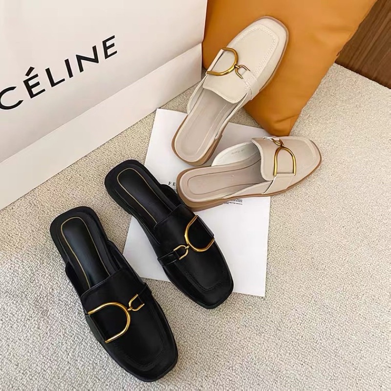 Sục hài búp bê nữ gót 2cm⚡️Andu Store⚡️ Sục da nữ QC