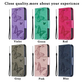 Bao da điện thoại có nắp gập kiêm ví đựng thẻ in nổi họa tiết bướm dành cho Iphone X/XS/XR/XS Max