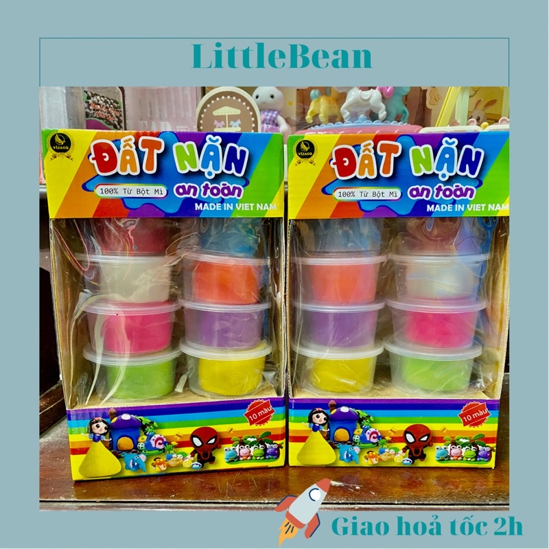 Đất nặn an toàn cho bé làm từ bột mì set 10 màu sắc 600gr (Ảnh thật)