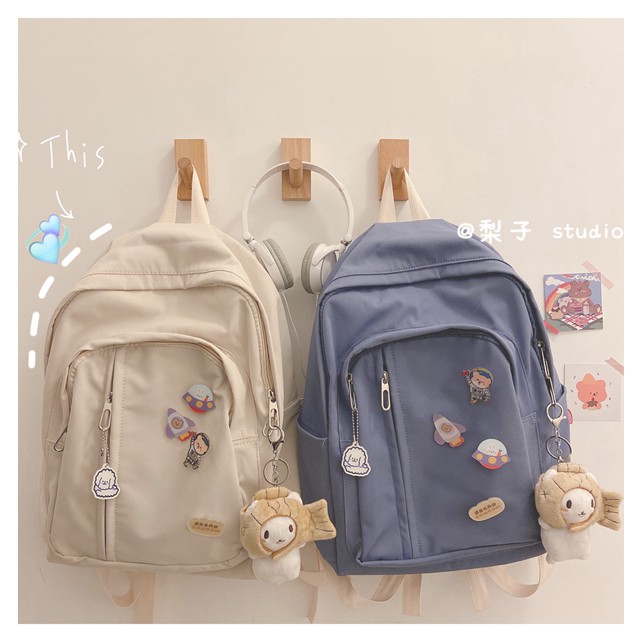 Balo vải balo thời trang TIỆM TÚI CỦA KEM balo nữ Móc khóa Mèo Cá TX134