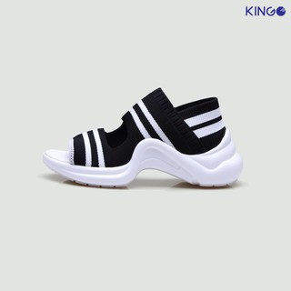 Dép sandal nữ dệt kim nhẹ nhàng trẻ trung cao cấp Kingo Fantasy - KS08 (màu đen, xanh, đỏ)