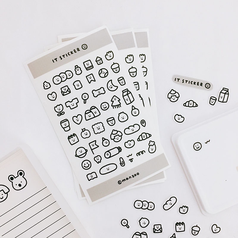 Sticker Dán Trang Trí Thủ Công Chống Nước Hình Động Vật Phong Cách Hàn Quốc