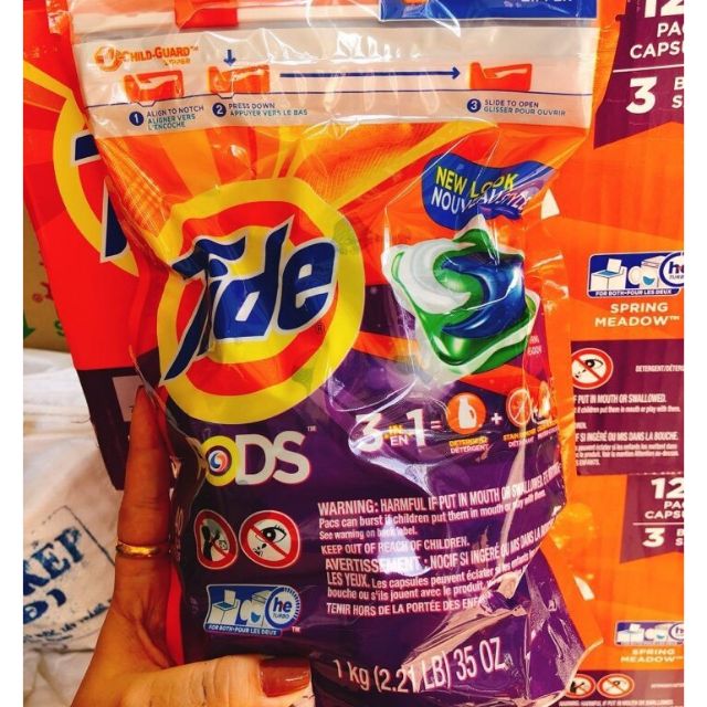 Viên giặt Tide Pods bịch 42viên.