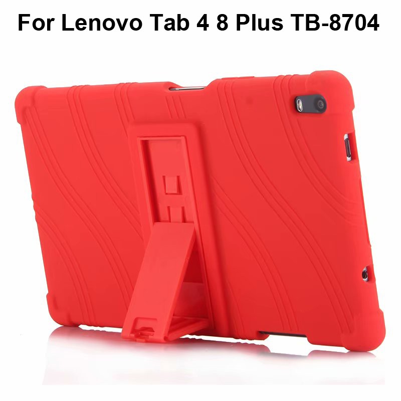 Ốp Máy Tính Bảng Silicon Chống Va Đập Có Giá Đỡ Cho Lenovo Tab 4 8 Plus Tb-8704F Tab4 8plus