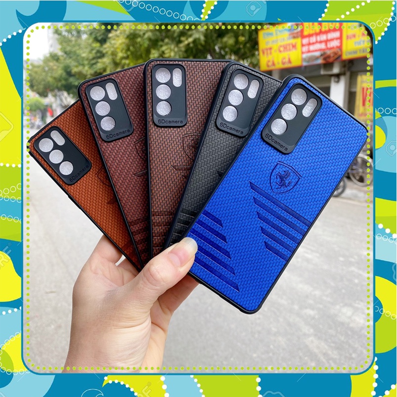 Ốp lưng OPPO RENO 6 5G - RENO 6Z 5G dẻo giả da nhiều màu họa tiết vân vải bảo vệ camera RENO 6 - 6Z