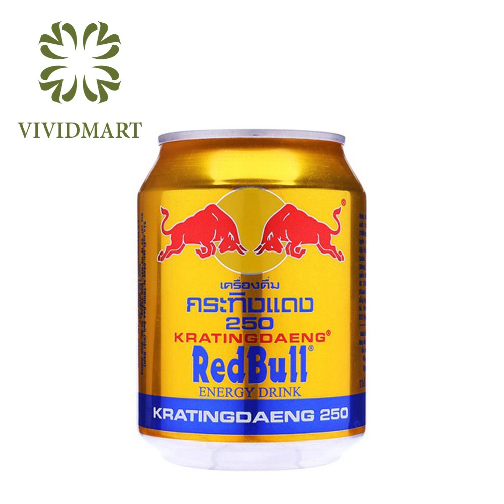 NƯỚC UỐNG TĂNG LỰC BÒ HÚC (BÒ CỤNG) RED BULL - LON REDBULL 250ML
